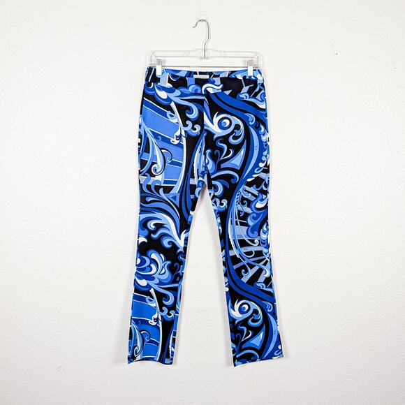 EMILIO PUCCI Fireze Flare leg Trousers Blue print size 36 - Picture 10 of 13